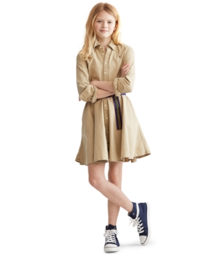 Polo Ralph Lauren Big Girls Cotton Chino Shirtdress