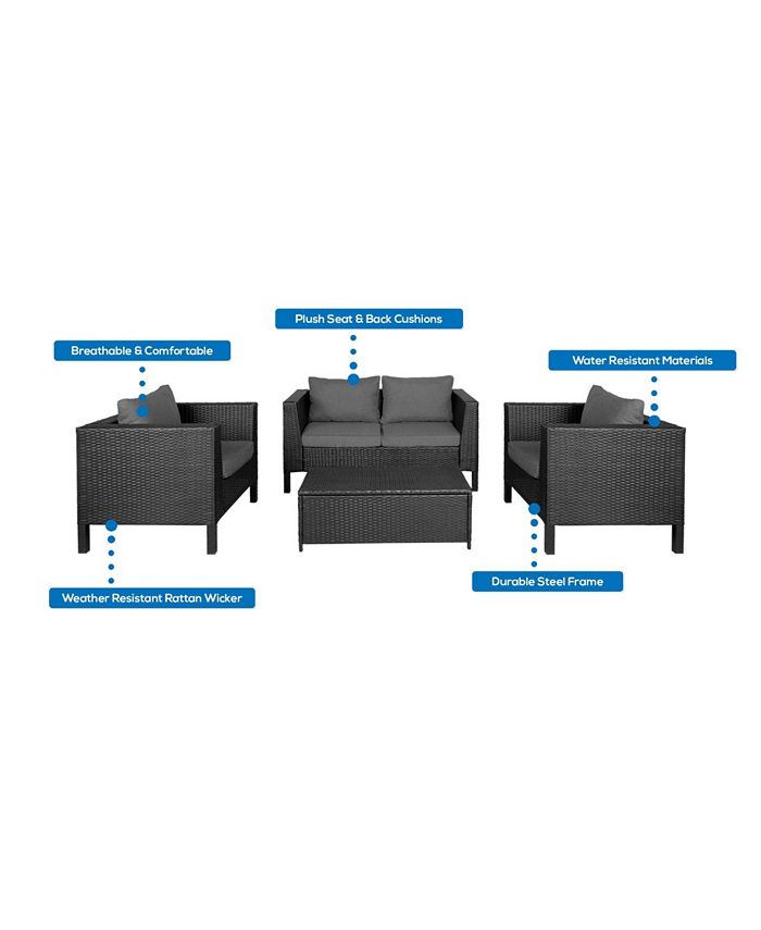 Westin Furniture 4Piece Modern Contemporary Sofa Set with Cushions Macy's