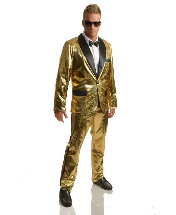 BuySeasons Men's Disco Ball Gold Tuxedo Set With Pants - Macy's