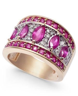 image of Certified Ruby (2-1/2 ct. t.w.) & Diamond (1/4 ct. t.w.) Statement Ring in 14k Gold