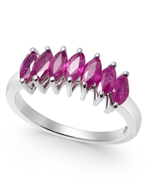 image of Certified Ruby Marquise Statement Ring (1-3/4 ct. t.w.) in Sterling Silver