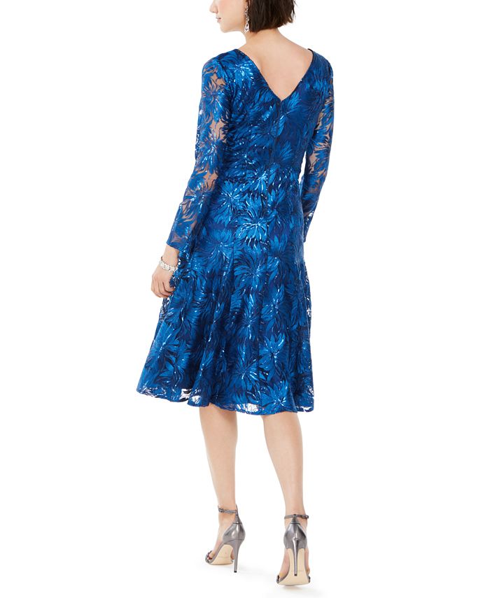 tahari asl embellished sequin gown