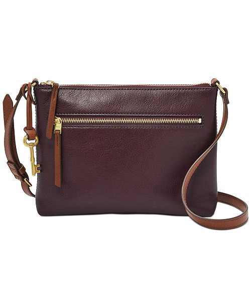 Fossil Fiona Small Leather Crossbody & Reviews - Handbags & Accessories - Macy&#39;s