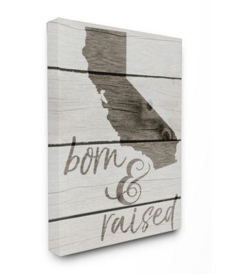 Born and Raised California Canvas Wall Art, 24" x 30"