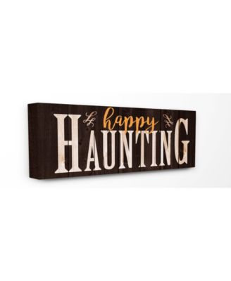 Happy Haunting Spooky Typography Canvas Wall Art, 10" x 24"