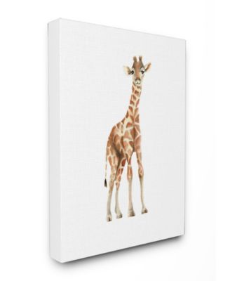Happy Baby Giraffe Illustration Canvas Wall Art, 30" x 40"