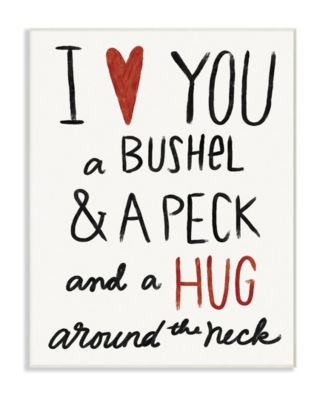 Bushel and a Peck and a Hug Around The Neck Wall Plaque Art, 10" x 15"