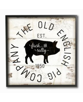 Old English Pig Co Vintage-Inspired Sign Framed Giclee Art, 12" x 12"