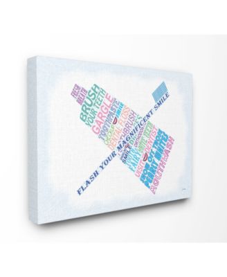 Home Decor Flash Your Smile Typography Bathroom Canvas Wall Art, 16" x 20"