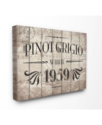 Home Decor Pinot Grigio Barrel Label Wine Kitchen Canvas Wall Art, 24" x 30"