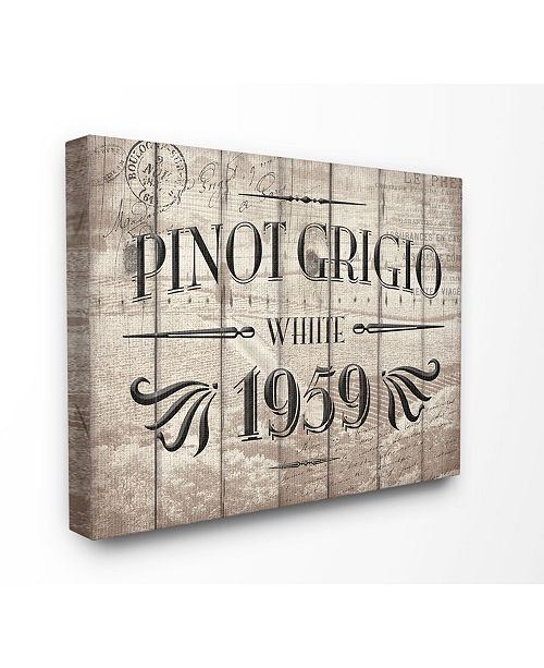 Stupell Industries Home Decor Pinot Grigio Barrel Label Wine