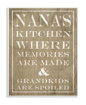Nanas Kitchen and Spoiled Grandkids Light Wall Plaque Art, 12.5" x 18.5"