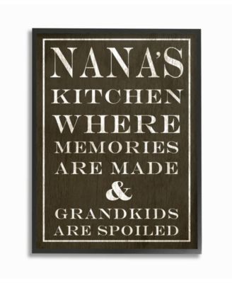 Nanas Kitchen and Spoiled Grandkids Dark Framed Giclee Art, 16" x 20"