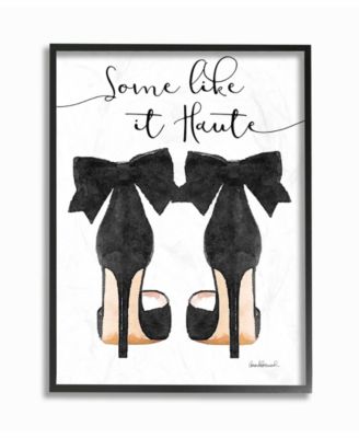 Some Like It Haute Black Pumps Heels Framed Giclee Art, 16" x 20"