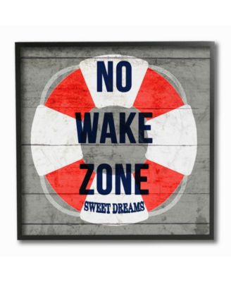 No Wake Zone Life Raft Framed Giclee Art, 12" x 12"