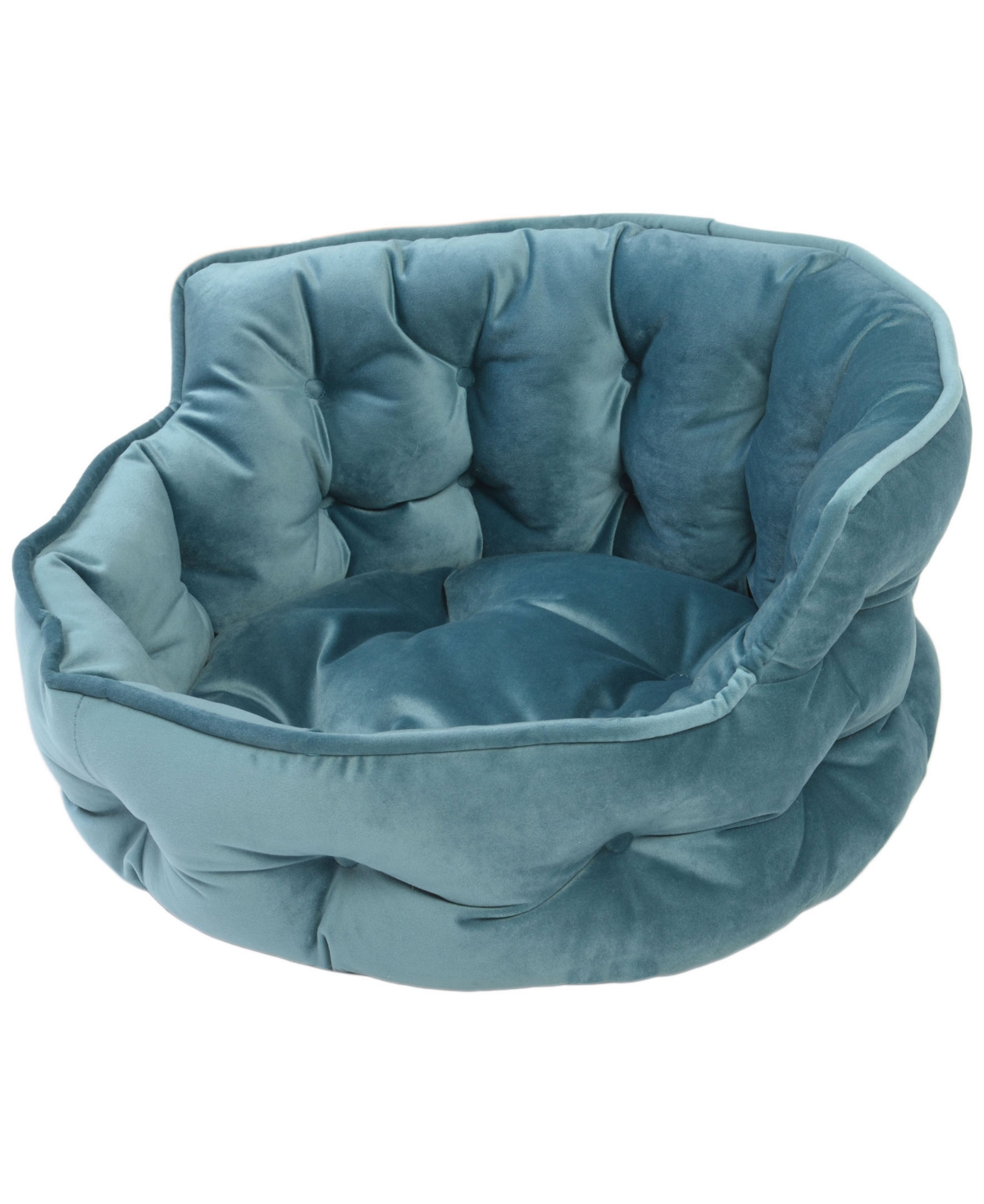 Details Ultra Plush Mini Tufted Velvet Round Cuddler Pet Bed, Dog Bed for Dogs and Cats