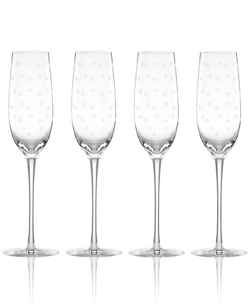Kate Spade New York Set Of 4 Larabee Dot Flutes Reviews Glassware Drinkware Dining Macy S