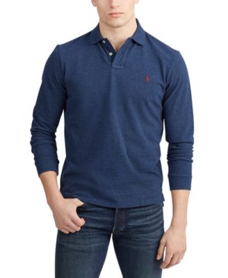 men's classic fit long sleeve mesh polo