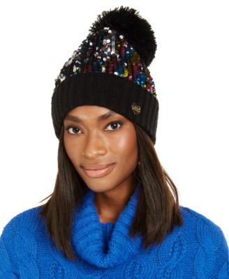 Betsey Johnson - High-Shine Sequin Cuff Hat