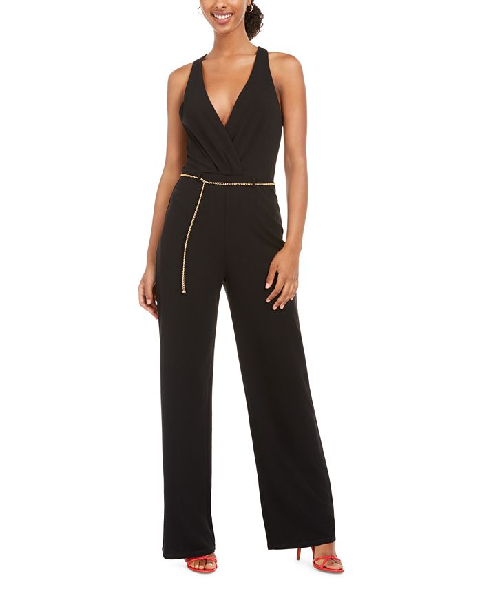 As U Wish Juniors Jumpsuit With Chain Belt Macy s