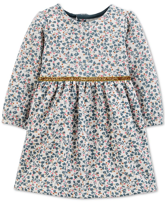 Carter's Baby Girls Floral-Print Fleece Dress - Macy's