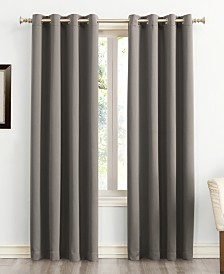 54"x63" Sun Zero Black Saxon Grommet-Top Curtain Panel 