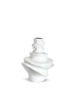 Le Present Nimbus Ceramic Vase 17" In White