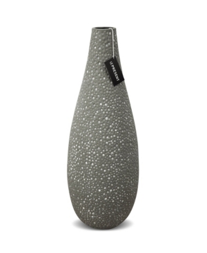 Le Present Drop Slim Ceramic Vase 18.8" In Dark Gray