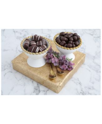 Set of 4 Porcelian Dessert cups with Gold Beaded Design