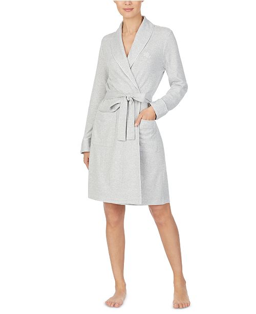 Lauren Ralph Lauren Women S Herringbone Short Wrap Robe