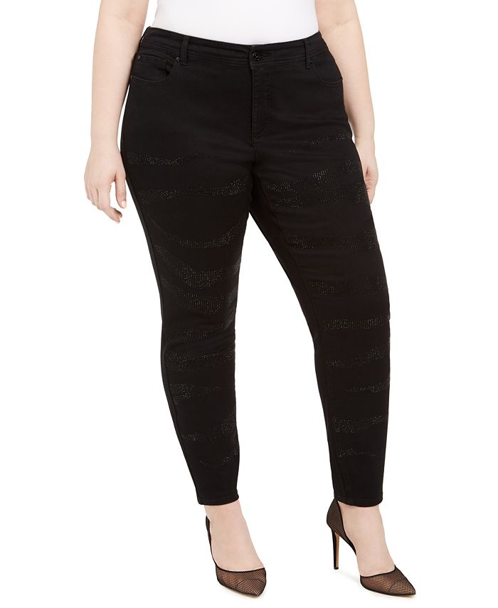 Plus size rhinestone embellished jeans hotsell
