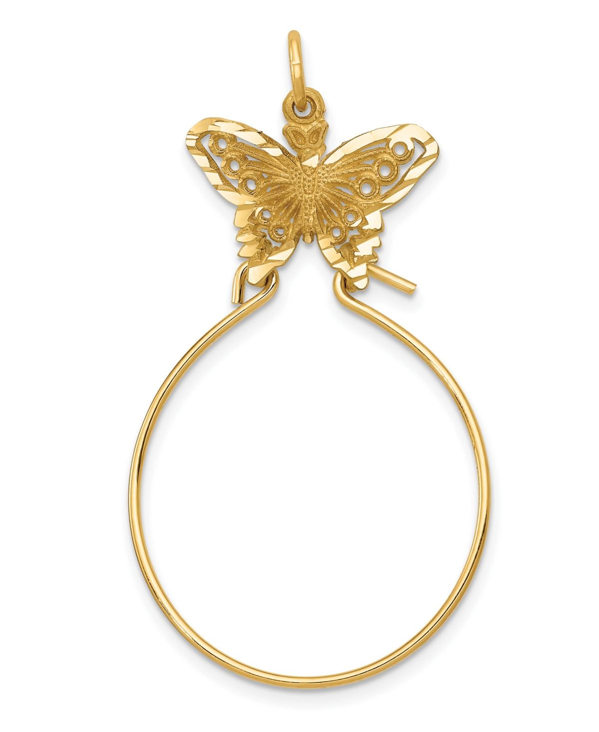 Butterfly Holder Charm in 14k Yellow Gold - Gold
