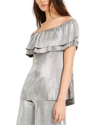 Michael Kors - Metallic Off-The-Shoulder Top, Regular & Petite