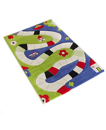 IVI - Playway Turquoise  Soft Nursery Rug with a Playful Design for Kids Bedrooms and Playrooms, Non-Toxic, Hypo-Allergenic, 59"L x 39"W