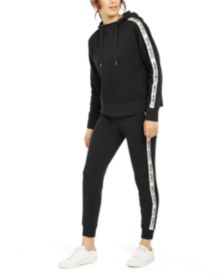 Calvin Klein Top Hoodie Full Zip Capucha Negro Black 001 Unica Talla Del Fabricante Large Para Mujer