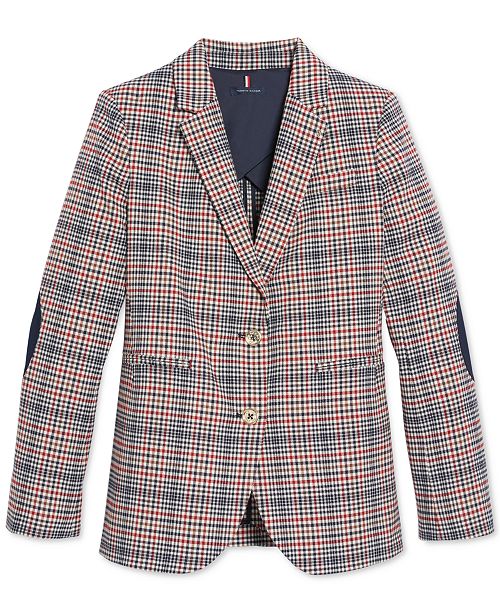 Tommy Hilfiger ElbowPatch Plaid Blazer & Reviews Jackets & Blazers