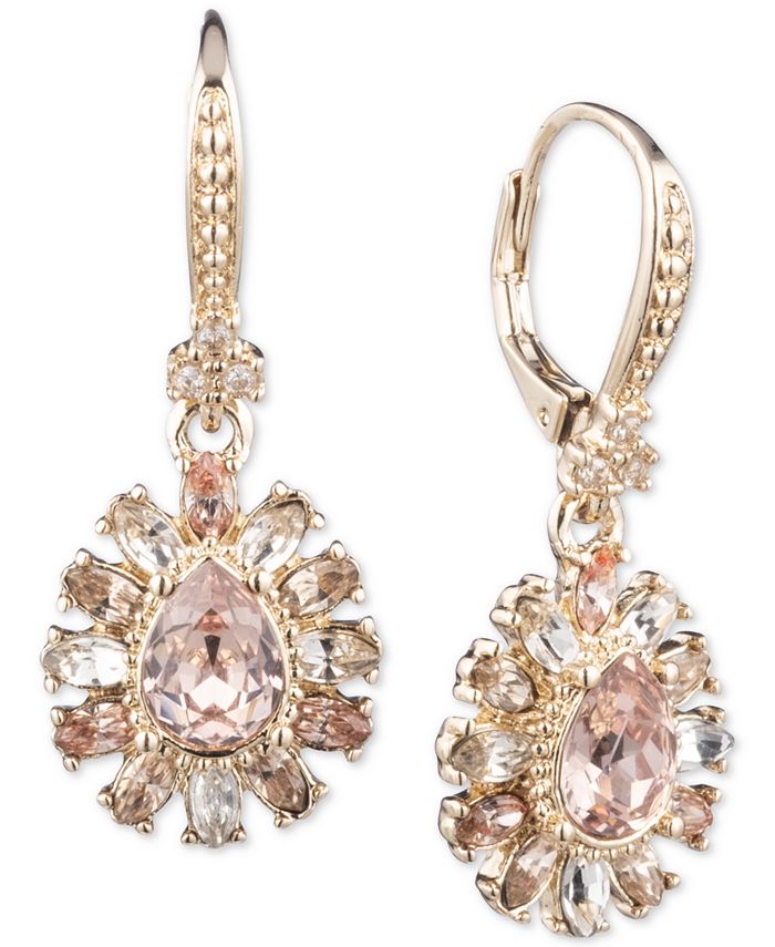 Marchesa Gold-Tone Stone & Crystal Cluster Drop Earrings & Reviews ...