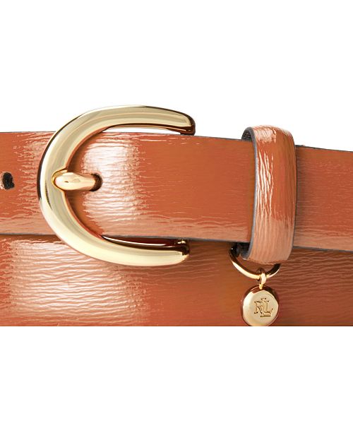Lauren Ralph Lauren Classic Saffiano Leather Belt with Charm & Reviews ...