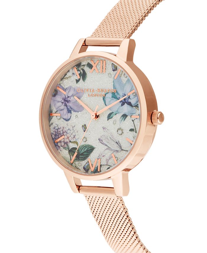 Olivia Burton Women's Bejeweled Florals Rose GoldTone Stainless Steel