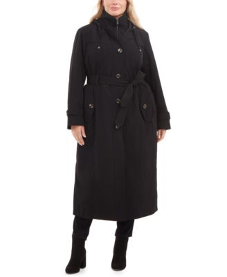 Single-Breasted Hooded Maxi Raincoat 