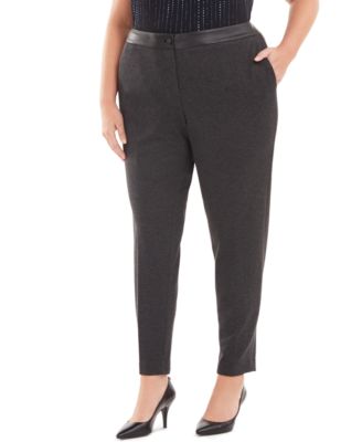 calvin klein faux leather pants