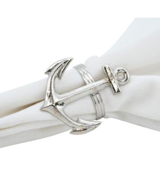 Anchor Design Napkin Ring, Set of 4