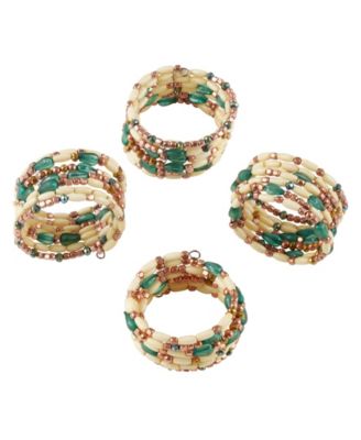 Beaded Design Table Napkin Ring, Set of 4