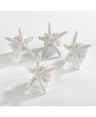 Neptune Collection Starfish Napkin Ring, Set of 4