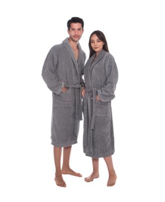 OZAN PREMIUM HOME - Line Luxury Velvet Unisex Bath Robe