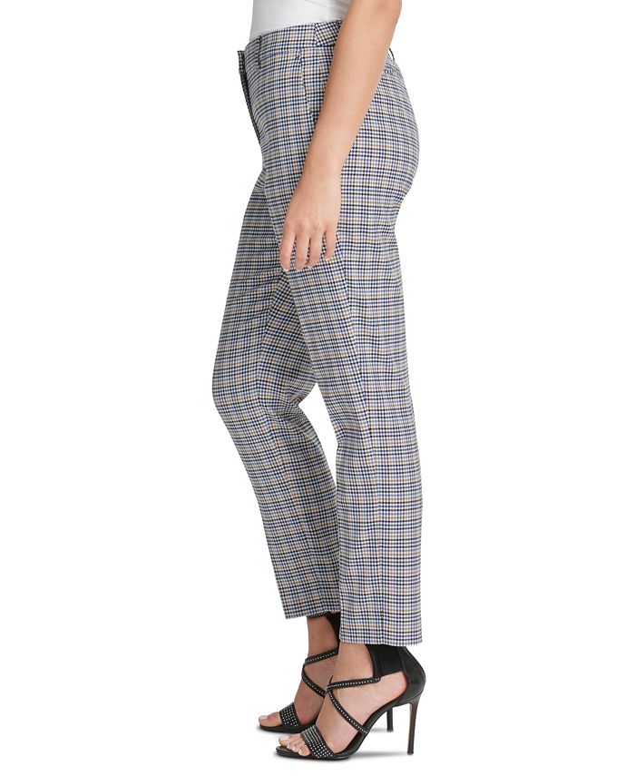 DKNY Houndstooth Plaid Essex Ankle Pant Macy's