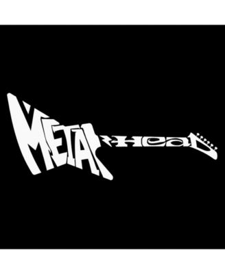 Men's Word Art Long Sleeve T-Shirt- Metal Head Guitar