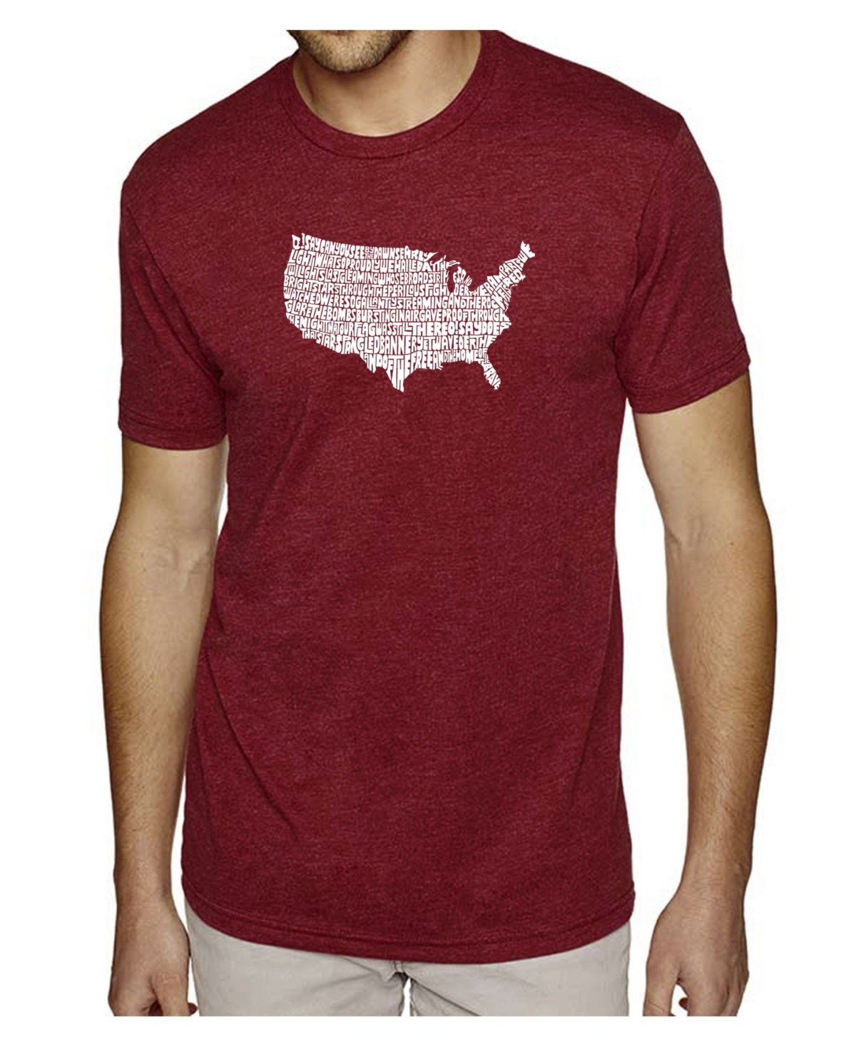 La Pop Art Men's Premium Word Art T-Shirt - The Star Spangled Banner