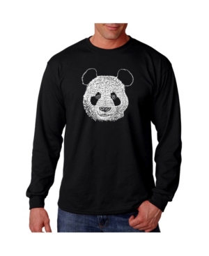 La Pop Art Men's Word Art Long Sleeve T-Shirt- Panda Head