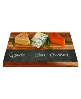 Wood with Slate Cheese and Charcuterie Board
